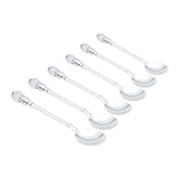 Jogo 6 Colheres de Café Zamac Crystal Niquelado 11cm - Ela Decora